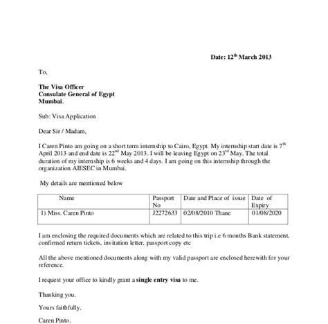 Cover Letter For Student Visa Application Ireland | Sample ...