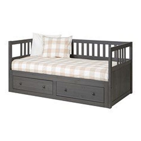 Hemnes Daybed Frame With Storage Dark Gray Stained Ikeapedia