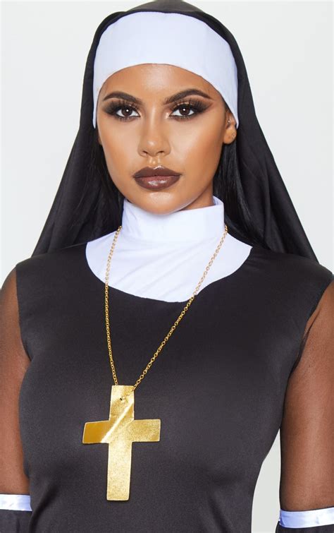 black naughty nun costume accessories prettylittlething il