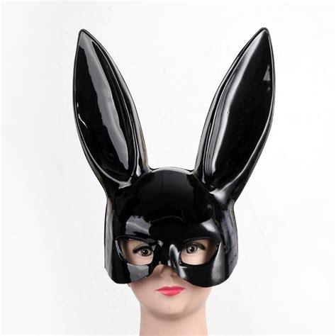Женская маска кролика черная маска с ушами зайца Moredobra