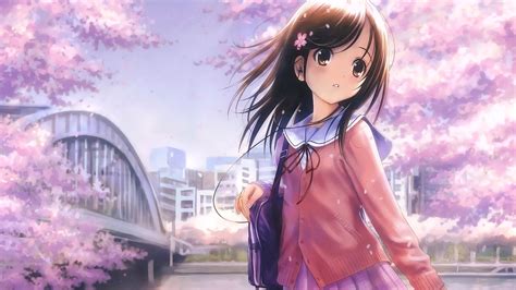 4573971 Cherry Blossom Brown Eyes Narcissu Looking Away Anime