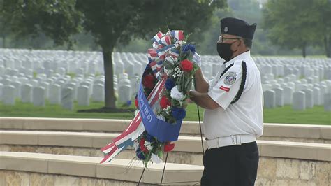 Fort Sam Houston National Cemetery Holds Wreath Laying Ceremony Without