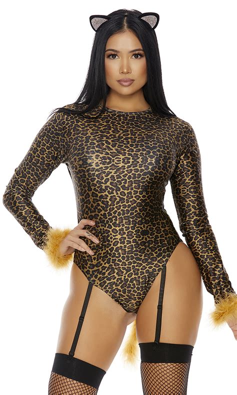Spooktacular Creations Adult Women Leopard Catsuit Bodysuit Cheetah Costume For Women Halloween