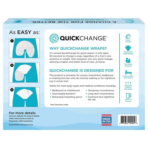 Medline Quickchange Male Incontinence Wrap Heavy Absorbency Carewell