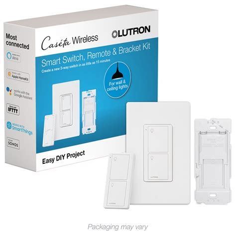 Lutron Caseta Single Pole3 Way White Led Light Switch With Wall Plate