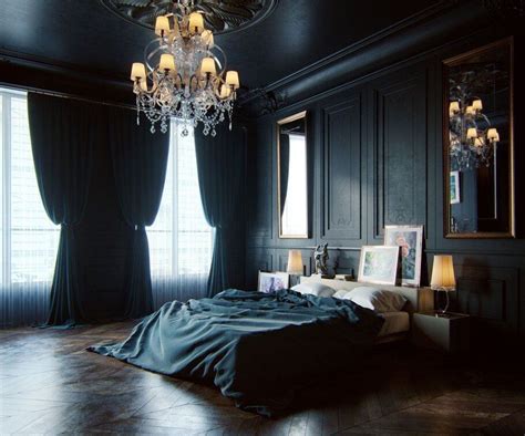 Dark Moody Dramatic Dreamy Rooms Spaces Design — Fireflyfinch Bedroom Interior Romantic
