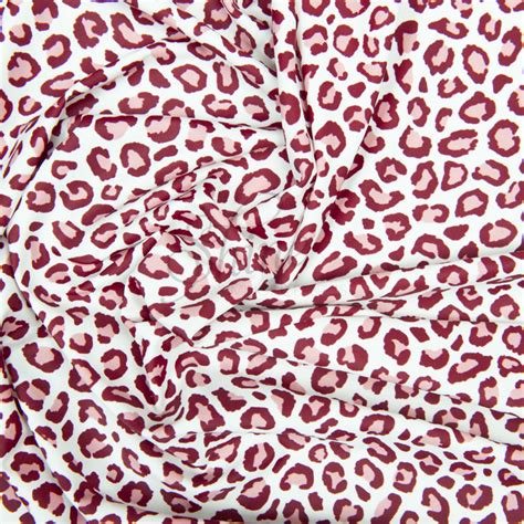 Pink Leopard Print Stretch Spandex Shine Trimmings And Fabrics