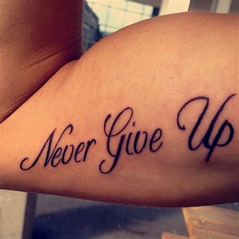 Never Give Up Names Tattoos For Men Up Tattoos Baby Tattoos Forearm Tattoos Tattoo Never