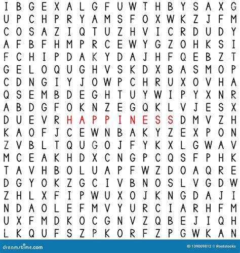 Happiness Find The Word In The Word Puzzle Stock Illustration