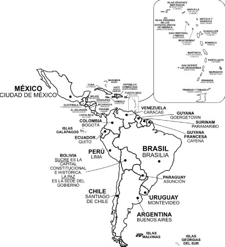 Mapa De Latinoam Rica En Pdf Para Imprimir Con Y Sin Nombres 142800