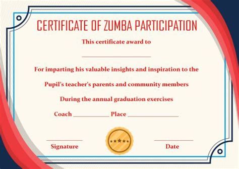 Zumba Certificate Templates 10 Free Customizable Design Templates