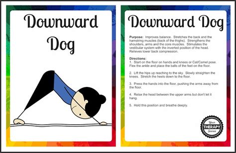 Diy yoga for kids using yoga pretzels cards. Yoga Cards - Downward Dog Pose - Your Therapy Source