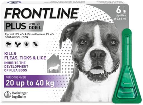 Frontline Spot On Plus Flea Tick Lice Treatment Large Dogs 20 40kg 3 6