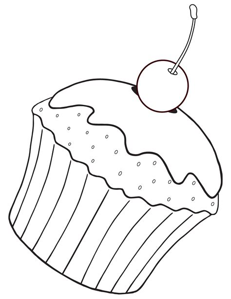 Cupcake Coloring Page Colouringpages