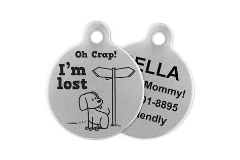 Oh Crap Im Lost Dog Tag Funny Dog Tag Custom Dog Id Etsy
