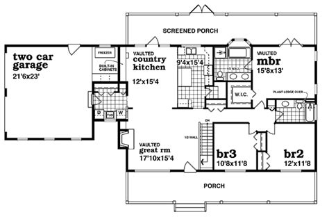 Ranch Style House Plan 3 Beds 2 Baths 1652 Sqft Plan 47 1023