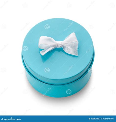 Turquoise Gift Box With White Bow Isolated Stock Image Image Of