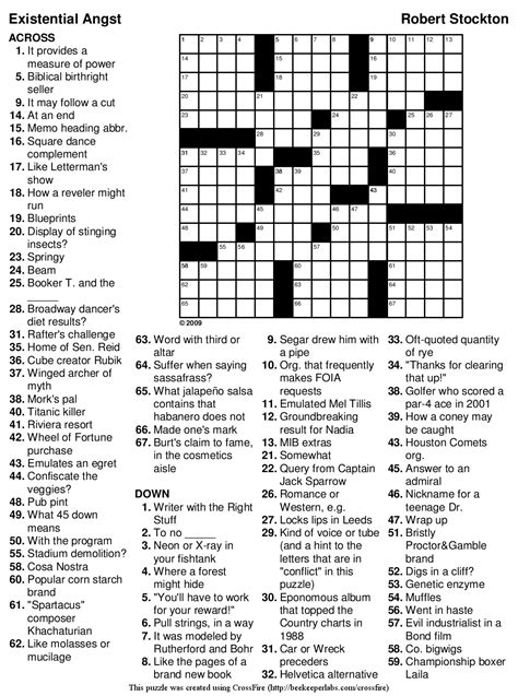 Printable Crossword Puzzle For Seniors Printable Printable Brain