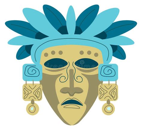 Ancient Mask Totem Or Idol Tiki Or Polynesia Stock Vector