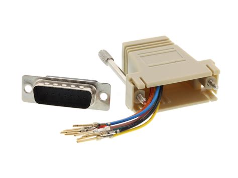 Modular Adapter Kit Db15 Male To Rj45 Beige Computer Cable Store