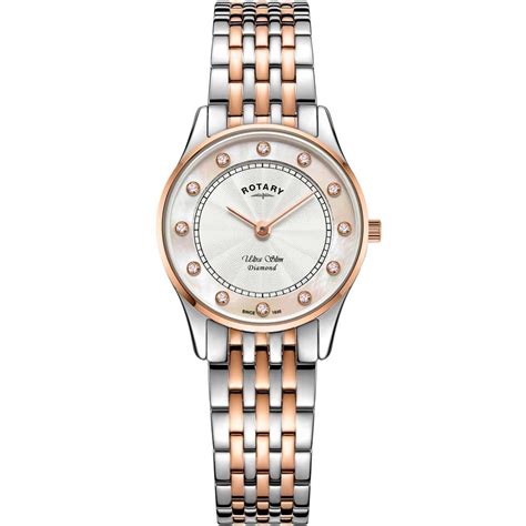 rotary ladies ultra slim diamond two tone watch watches from francis and gaye jewellers uk