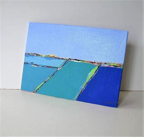 Original Blue And Turquoise Acrylic Seascape Painting Contemporary