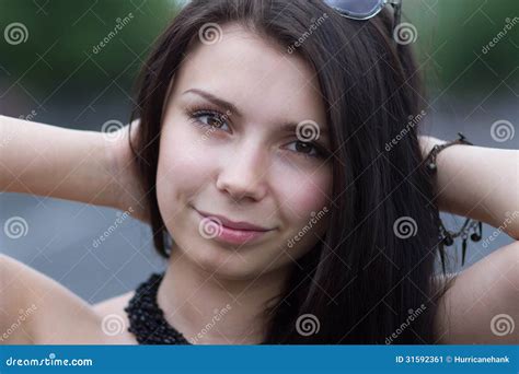 Beautiful Young Brunette Girl Stock Image Image Of Alone Cute 31592361