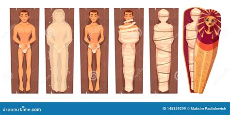 mummification process in ancient egypt vector illustration 130596938