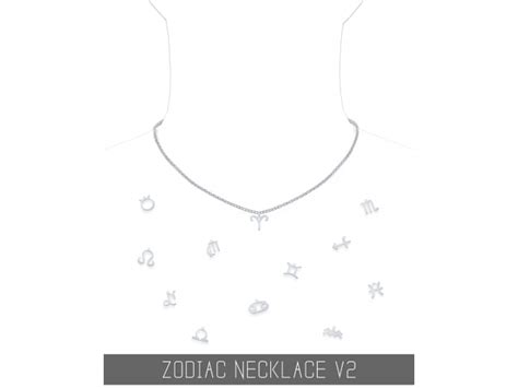 Zodiac Necklace V2 The Sims 4 Download Simsdomination Diamond