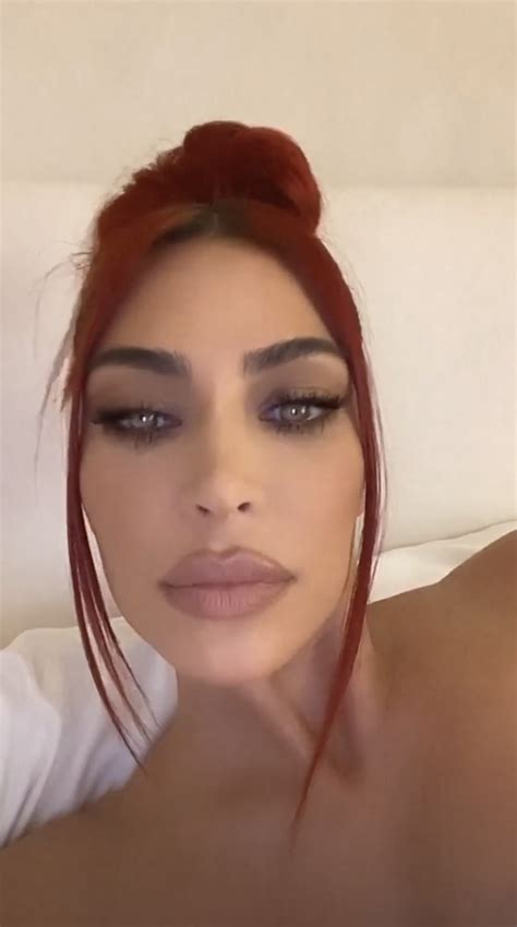 Kim Kardashian Dyed Her Hair Bright Red Glamour