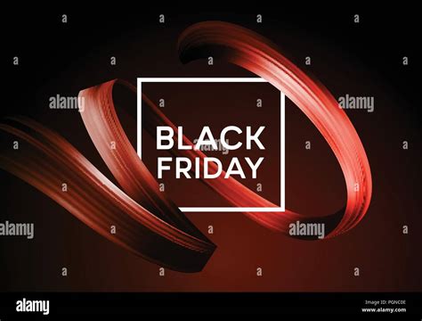Black Friday Sale Banner With Flow Color Paint Ribbon Vector