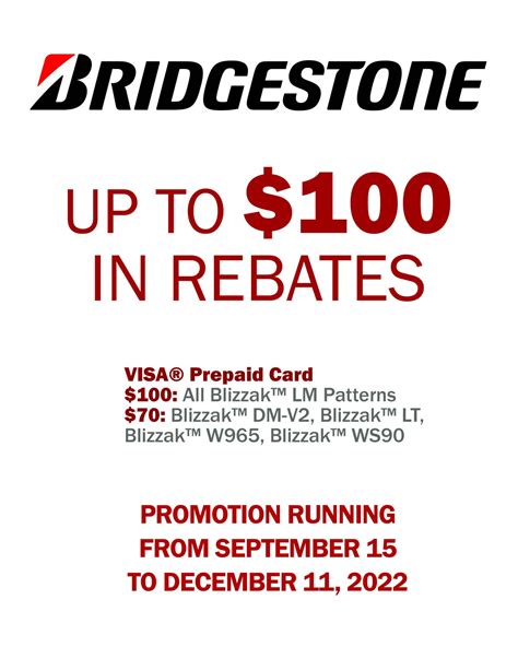 Bridgestone Tire Rebate Offers