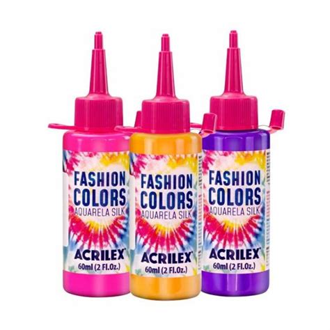 Tinta Tecido Fluorescente Tie Dye Acrilex Aquarela Silk Fashion Colors