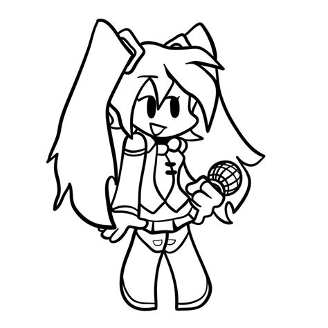 Friday Night Funkin Coloring Pages Miku Coloring Pages 57186 Hot Sex