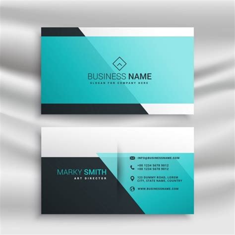 Elegant Business Card Template With Abstract Shapes Free Vector