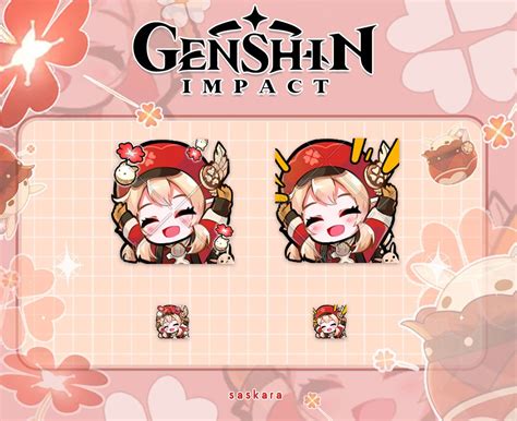 Klee Hype Genshin Impact Twitch Discord Emotes Twitch Graphics Etsy