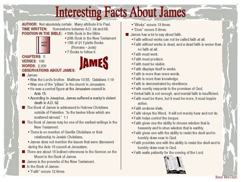 Interesting Facts About James Bible Study Books Bible Study Notes