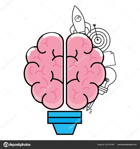 Desenhos Animados Do Cérebro Bonito Imagem Vetorial De © Stockgiu