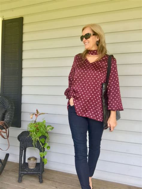 Wine Top W Skinny Jeans For Fall Clothing Blogs Forties Fashion Fifties Fashion