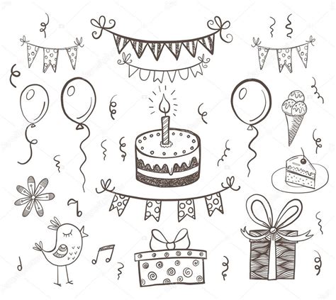 Happy Birthday Doodle Set Stock Vector Image By ©teploleta 103418776