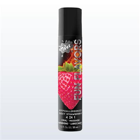 wet fun flavors sexy strawberry flavored warming lubricant