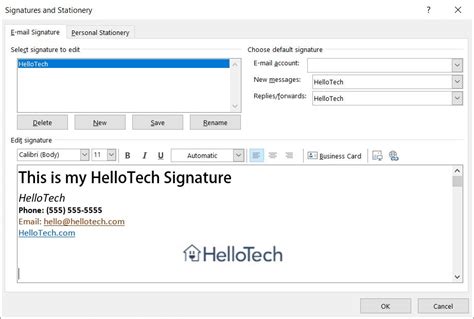 How To Add An Email Signature In Outlook Hellotech How