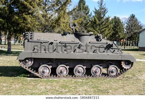 Armoured Personnel Carrier On Battlefield Armoured Stock Photo