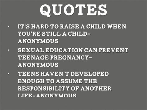 What are the problems with teenage pregnancy? Teen Pregnancy Quote - PregnancyWalls