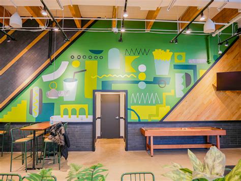 Abstract Mural For Shake Shack Los Angeles Mural Company Graffiti