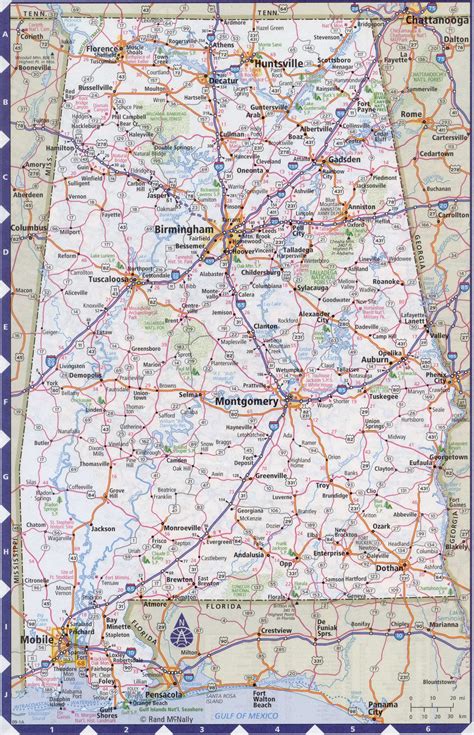 Map Of Alabama State With Highwaysroadscitiescounties Alabama Map Image