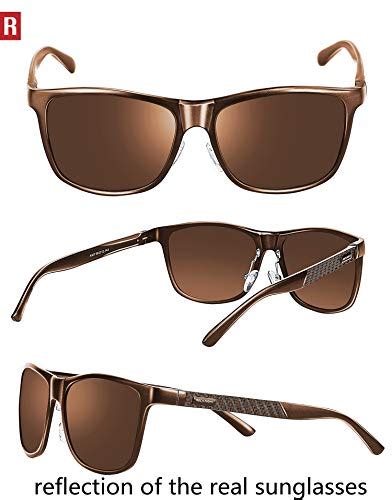 rocknight mens sunglasses polarized uv protection uv400 driving sunglasses metal frame square