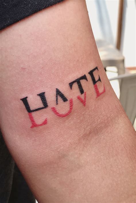 Top More Than 64 Hate Love Tattoo Best Incdgdbentre