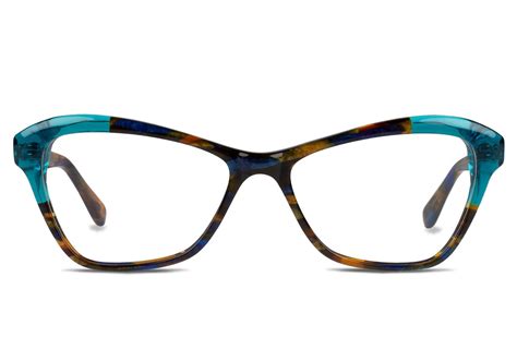 coquette rectangular glasses frame in blue for women vint and york eyewear cat eye glasses