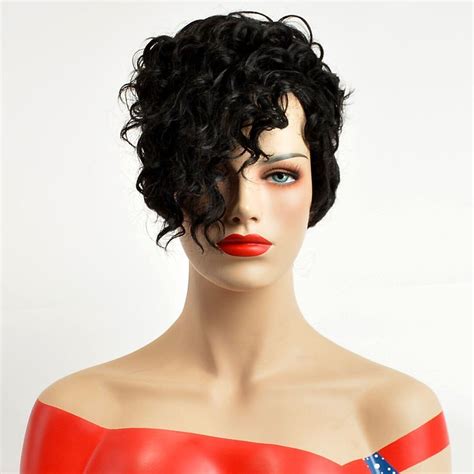 Women Synthetic Full Wigs Short Afro Curly Wave Hair Black Wigs Pixie Cut Wig Us Ebay